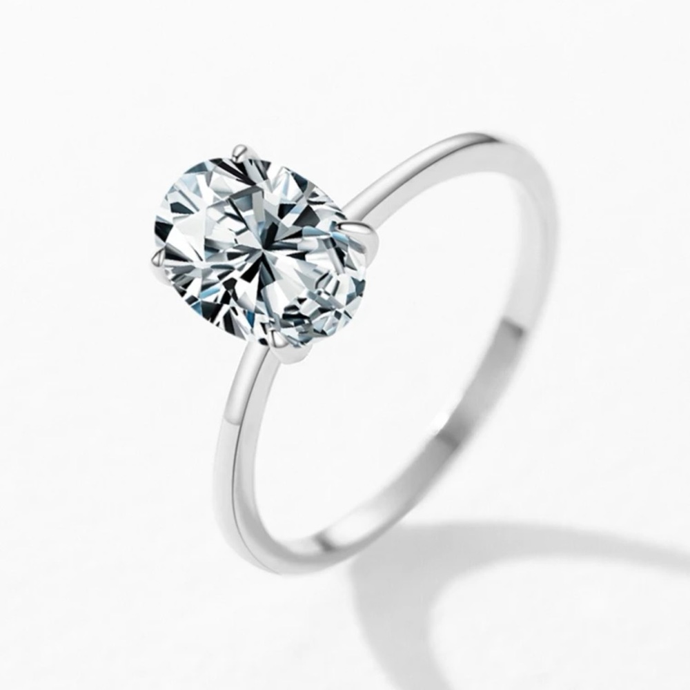 New S925 Sterling Silver Oval Ring Size 7